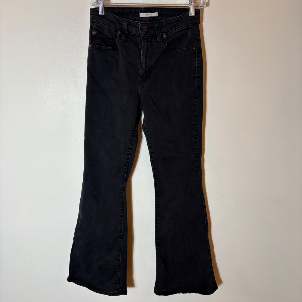 Levi's 726 Flare Black Denim Jeans‎ Size 27